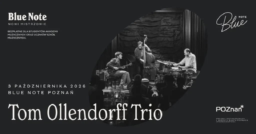 Tom Ollendorff Trio – koncert w ramach cyklu Nowi Mistrzowie
