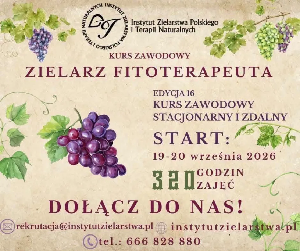 Kurs zawodowy Zielarz-Fitoterapeuta – XVI edycja