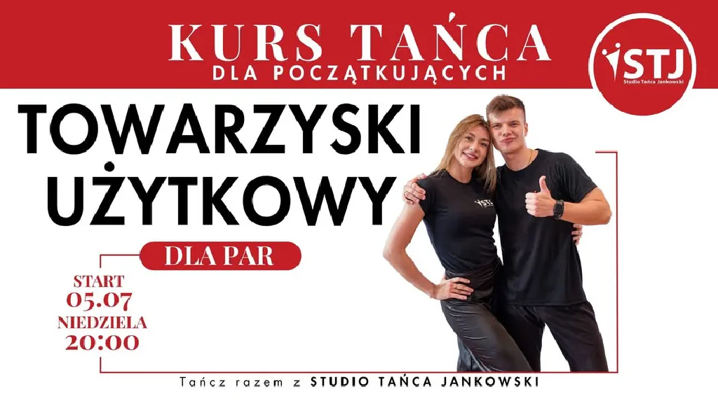 Kurs tańca towarzyskiego i użytkowego dla par – poziom początkujący