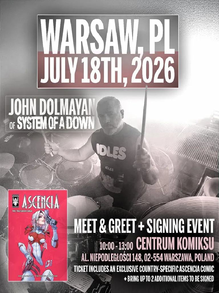 John Dolmayan w Centrum Komiksu – spotkanie autorskie