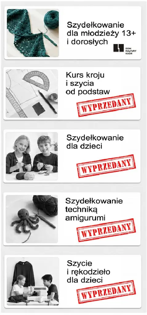 Szydełkowanie w Domu Kultury Kadr