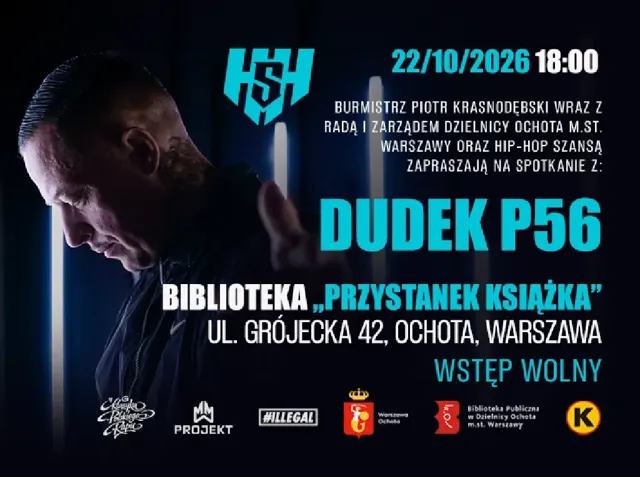 Spotkanie z Dudkiem P56 – hip-hop w Bibliotece Przystanek Książka