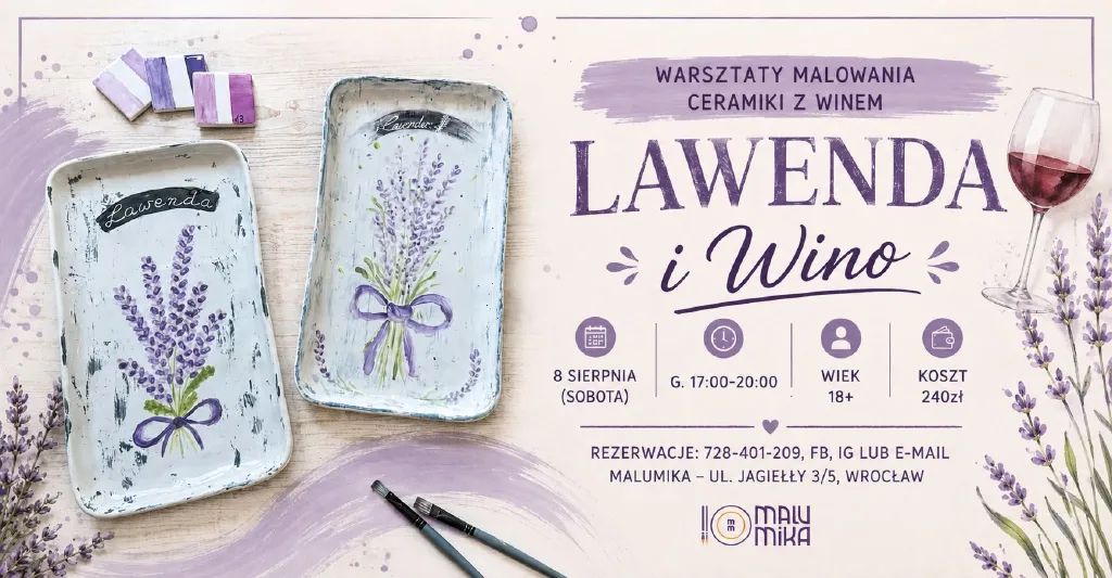 Lawenda i wino – warsztaty malowania ceramiki