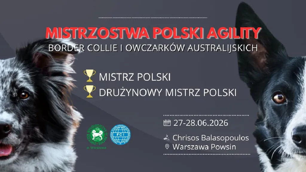Mistrzostwa Polski Agility Border Collie i Owczarków Australijskich