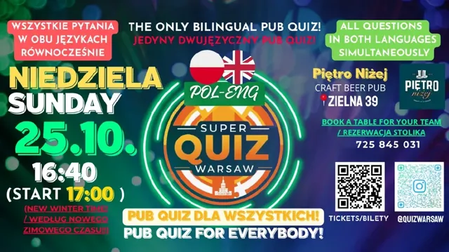 Super Quiz Warsaw – pub quiz w dwóch językach