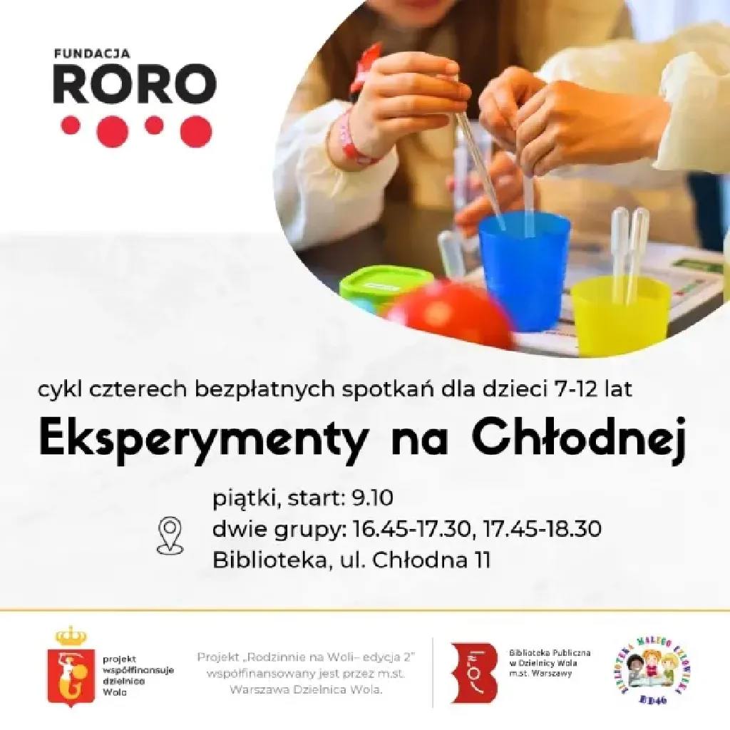 Eksperymenty na Chłodnej – cykl warsztatów dla dzieci