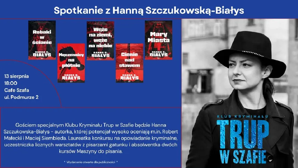 Spotkanie z Hanną Szczukowską-Białys – Trup w Szafie