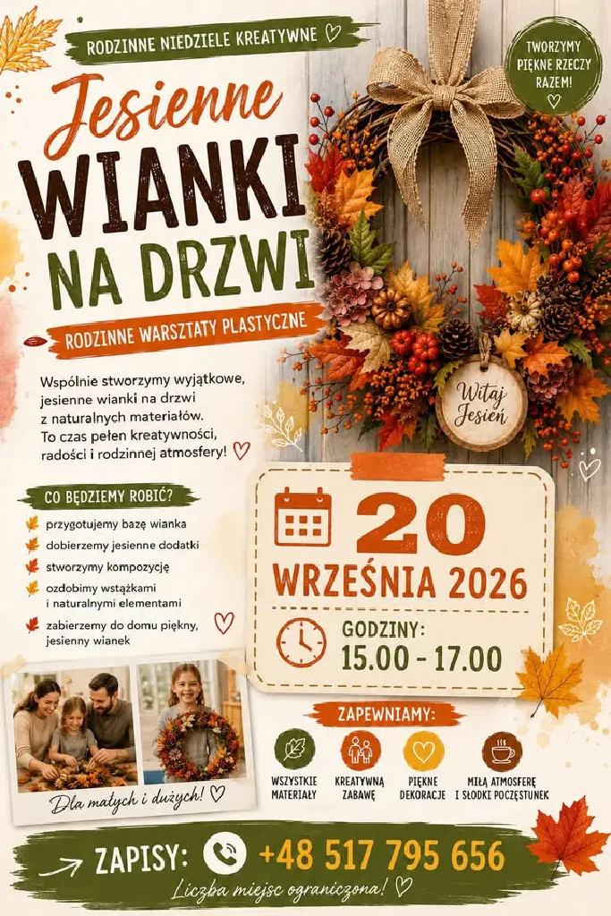 Jesienne wianki na drzwi – warsztaty plastyczne