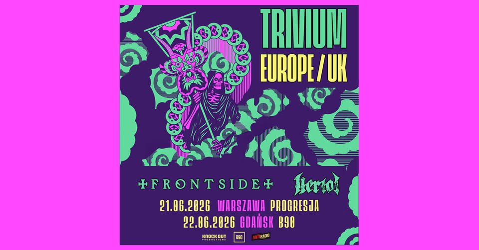 Trivium, Frontside i Heriot – koncert metalowy