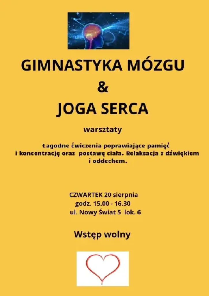Gimnastyka mózgu i joga serca – warsztaty