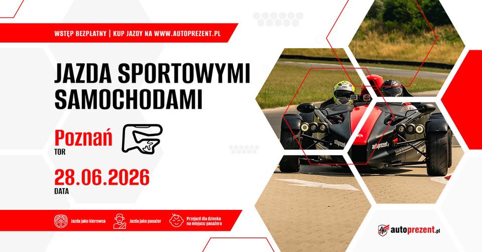 Przejażdżki sportowymi autami na Torze Poznań