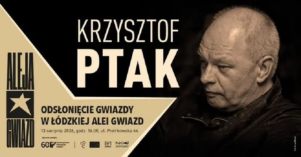 Odsłonięcie gwiazdy Krzysztofa Ptaka w Łódzkiej Alei Gwiazd