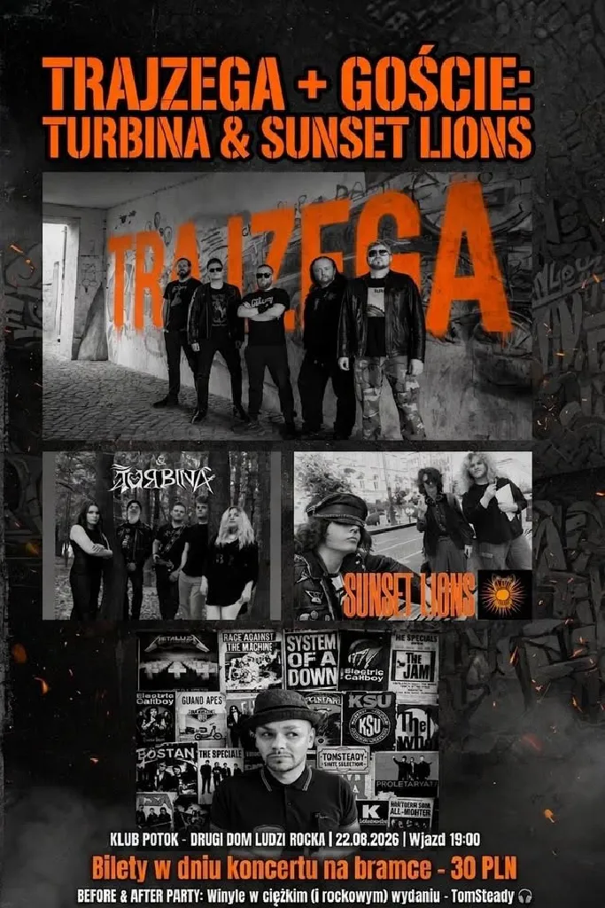 Koncert TRAJZEGA, TURBINA, SUNSET LIONS i DJ TOMSTEADY