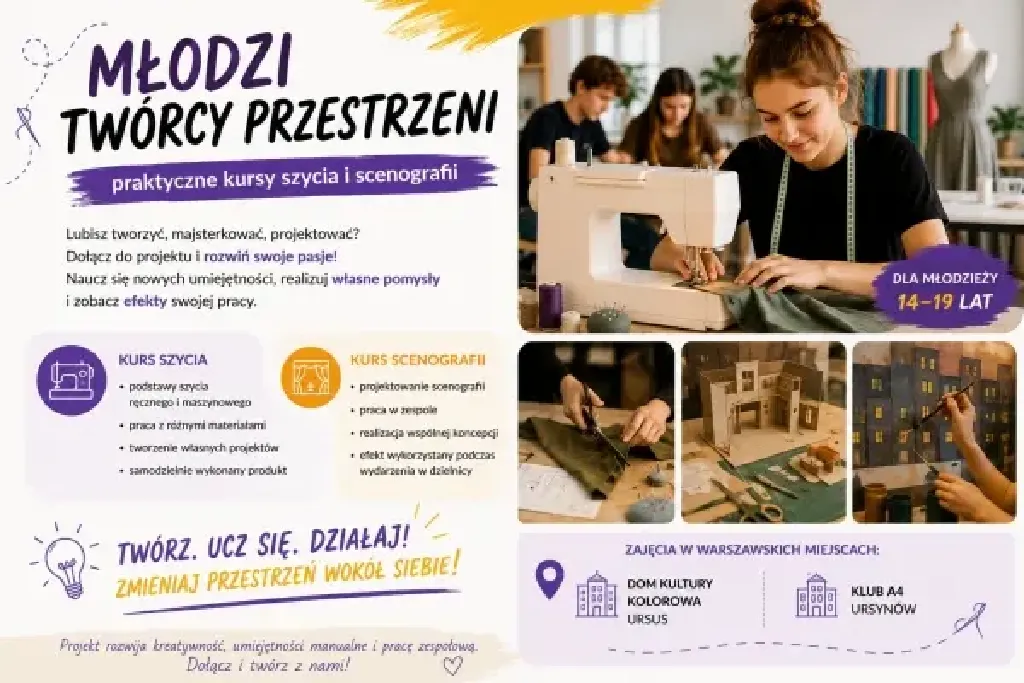 Młodzi Twórcy Przestrzeni – kursy szycia