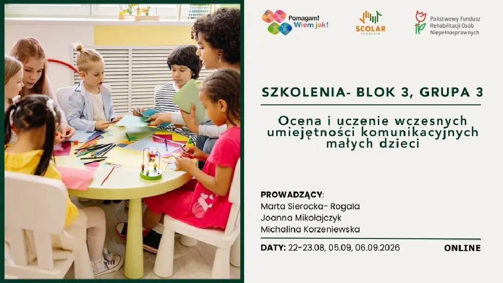 Ocena i uczenie wczesnych umiejętności komunikacyjnych – szkolenie on-line