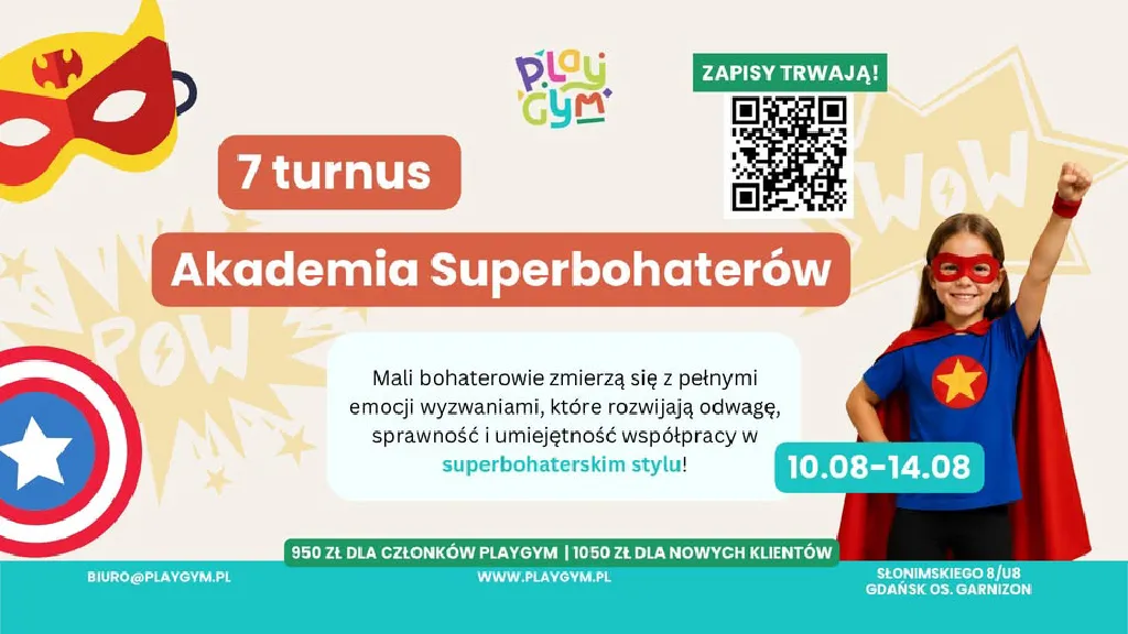 Półkolonie Akademia Superbohaterów – PlayGym