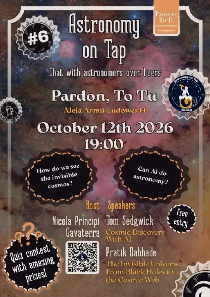 Astronomy on Tap Warsaw #6 – spotkanie o kosmosie i sztucznej inteligencji