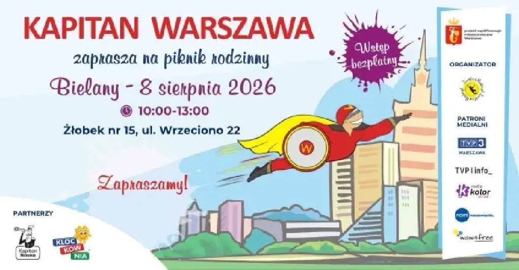 Rodzinny piknik z Kapitanem Warszawa na Bielanach