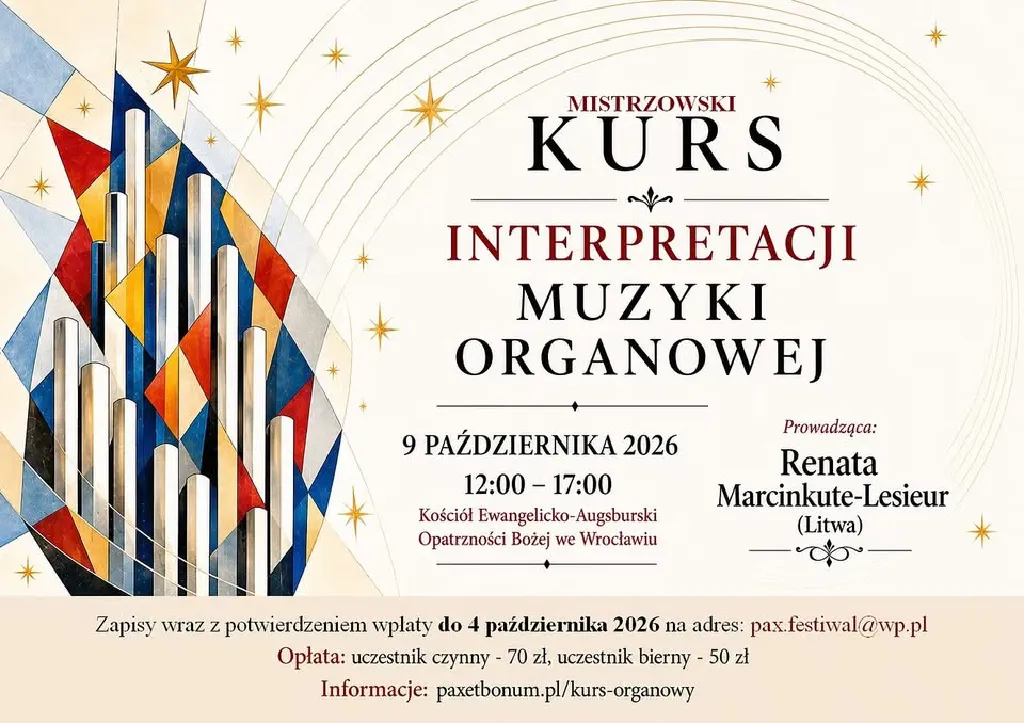 Mistrzowski kurs organowy – Renata Marcinkute-Lesieur